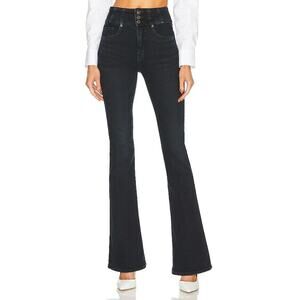Veronica Beard Beverly Corset Waist Flare Jeans sz 27'' Dark Ink 3B410